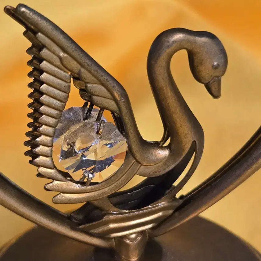 [BUNJANG] Antique 24K Gold Plated Swan Heart Music Box Decor / 미국 엔틱 24K 백조하트 딜라이트 오르골 장식소품,