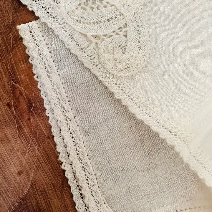 [BUNJANG] Linen Lace Hankerchief / 린넨레이스 행키 퓨어한 화이트 손수건