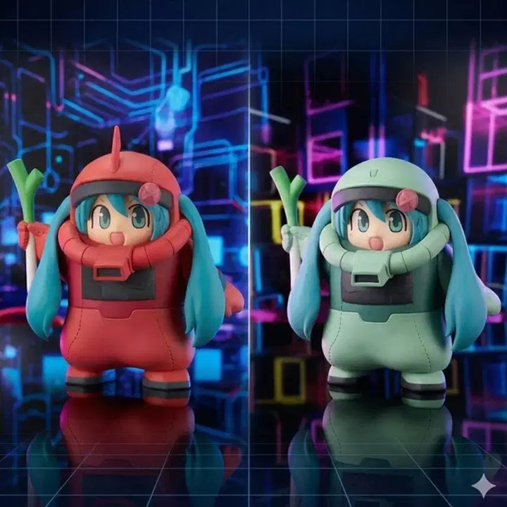 [BUNJANG] Hatsune Miku x Mobile Suit Gundam 45th Anniversary Zaku Miku Bundle Figure / 2종세트) 하츠네 미쿠 기동전사 건담 45주년 콜라보 자쿠미쿠 피규어