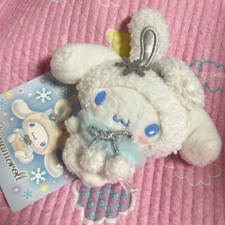 [BUNJANG] Cinnamoroll Snow Flake Mini Plush Doll / 눈꽃 토끼 시나모롤 미니 인형