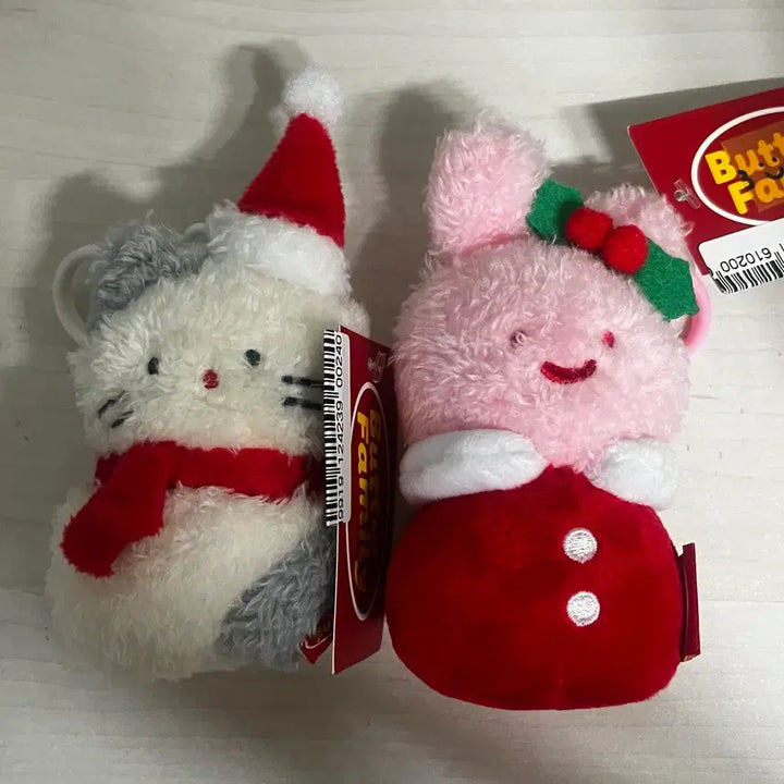 [BUNJANG] Butter Shop Milk Cat &amp; Screbit Christmas Keyring Bundle Set / 버터샵 밀크캣, 스크래빗 크리스마스 키링 (일괄)