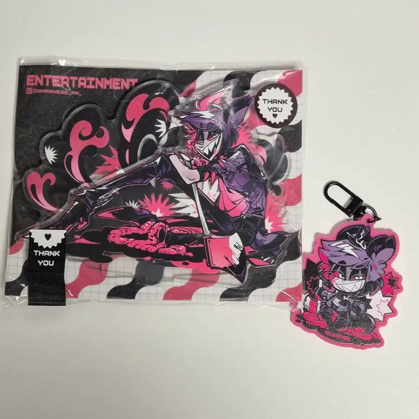 [SOLD OUT] [BUNJANG] Hazbin Hotel Alastor Unsealed Acrylic Stand &amp; Keyring Bundle Set / 판매) 해즈빈호텔 알래스터 비공굿 미개봉 아크링 스탠드&amp;키링
