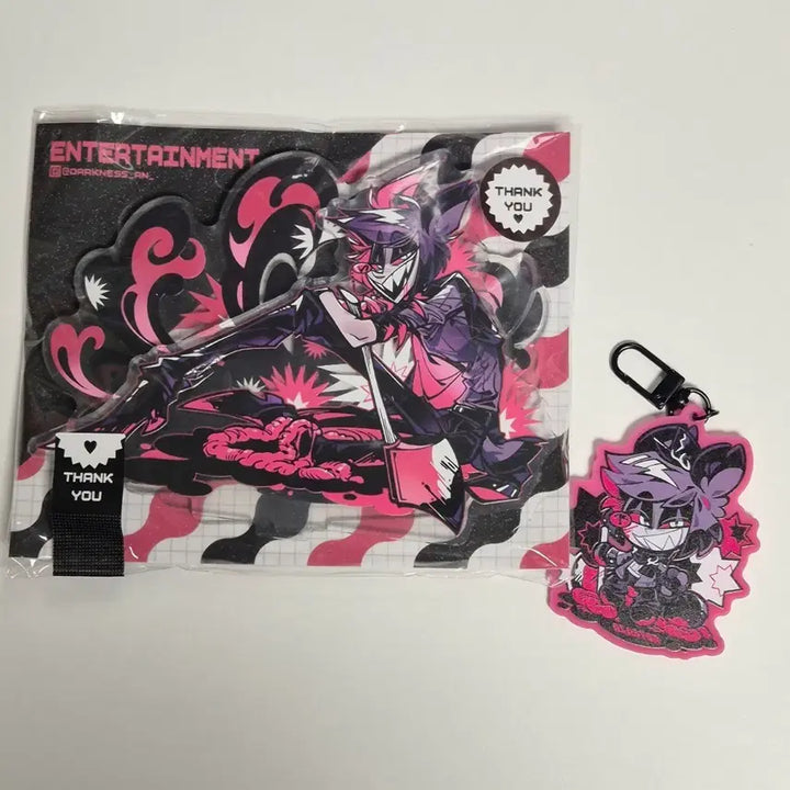 [SOLD OUT] [BUNJANG] Hazbin Hotel Alastor Unsealed Acrylic Stand &amp; Keyring Bundle Set / 판매) 해즈빈호텔 알래스터 비공굿 미개봉 아크링 스탠드&amp;키링