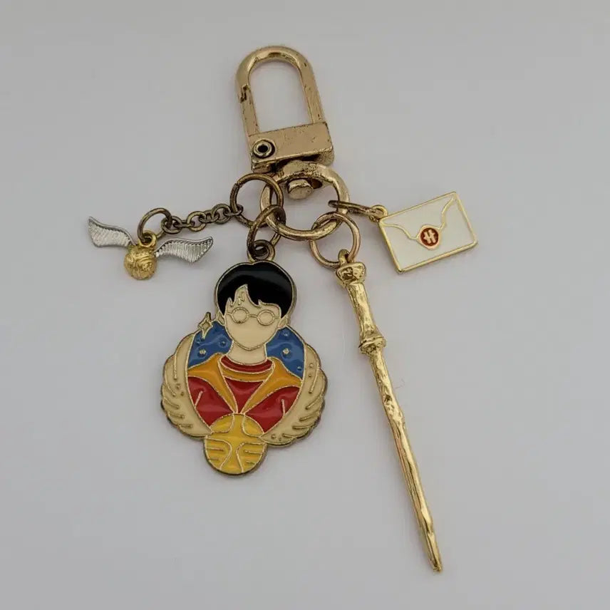 [BUNJANG] Harry Potter Harry Golden Snitch Wand Keychain / 해리포터 해리 골든스니치 지팡이 키링