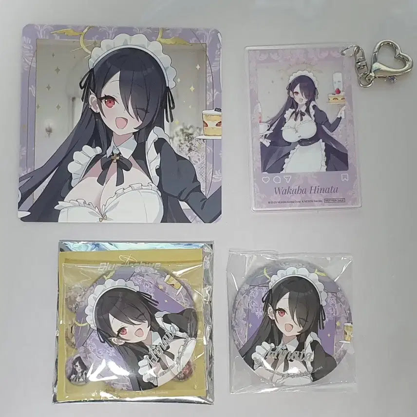 [BUNJANG] Blue Archive Aniplex Hinata Can Badge Keyring / 블루아카이브 애니플러스 히나타 캔뱃지 키링