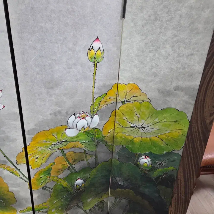 [BUNJANG] Lotus Painting Folding Screen / 연꽃 그림 접이식 병풍