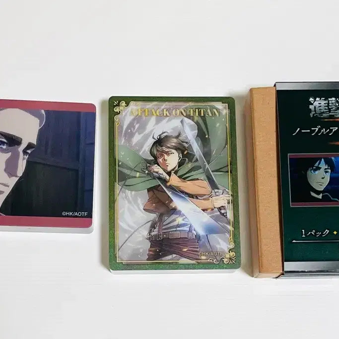 [BUNJANG] Attack on Titan Levi &amp; Erwin Novelty Acrylic Block Stand / 진격의거인 리바이 엘빈 진격거 노블 아트 컬렉션 아크릴 블럭 스탠드