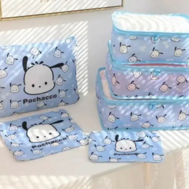 [BUNJANG] Pochacco Travel Pouch Set (6 Pieces) / 포차코 여행용 6종 파우치세트