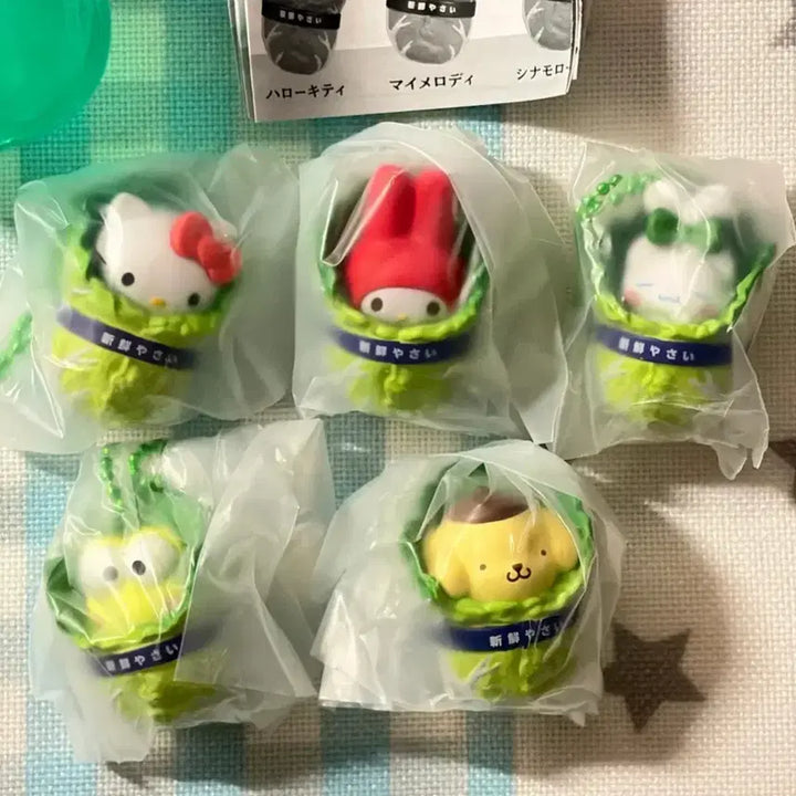 [BUNJANG] Sanrio Cabbage Mascot Gacha Full Set (5 types) / 풀세트 산리오 배추 마스코트 가챠 5종