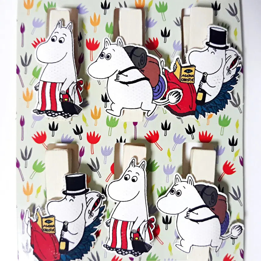 [BUNJANG] SEADO Moomin Character Wood Clips (3 Types: Moomin, Snufkin, Little My) / 일본 SEADO 무민 캐릭터 우드 집게 3종 / 무민, 스너프킨, 리틀미