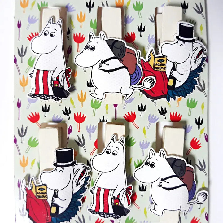 [BUNJANG] SEADO Moomin Character Wood Clips (3 Types: Moomin, Snufkin, Little My) / 일본 SEADO 무민 캐릭터 우드 집게 3종 / 무민, 스너프킨, 리틀미