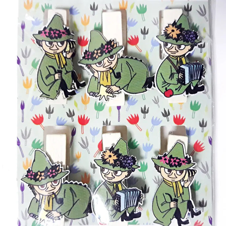 [BUNJANG] SEADO Moomin Character Wood Clips (3 Types: Moomin, Snufkin, Little My) / 일본 SEADO 무민 캐릭터 우드 집게 3종 / 무민, 스너프킨, 리틀미