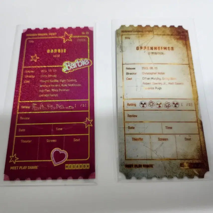 [BUNJANG] Oppenheimer Official Ticket / 바비 오펜하이머 오티 오리지널티켓 판매합니다