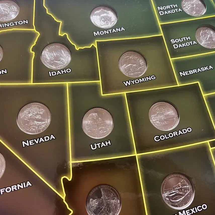 [BUNJANG] Complete Set of 56 US National Park Quarters with Collector&
