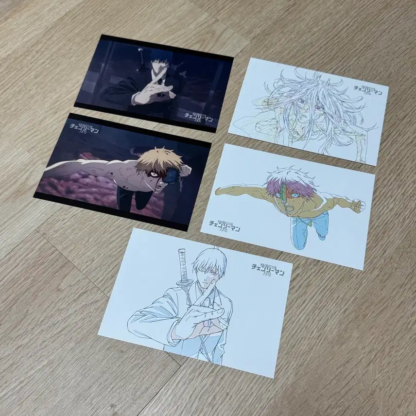 [BUNJANG] Chainsaw Man Hongdae AR Plaza Exhibition Postcard Set (5 Types) / 판매) 체인소맨 홍대 AR프라자 전시회 우편 엽서 5종 일괄