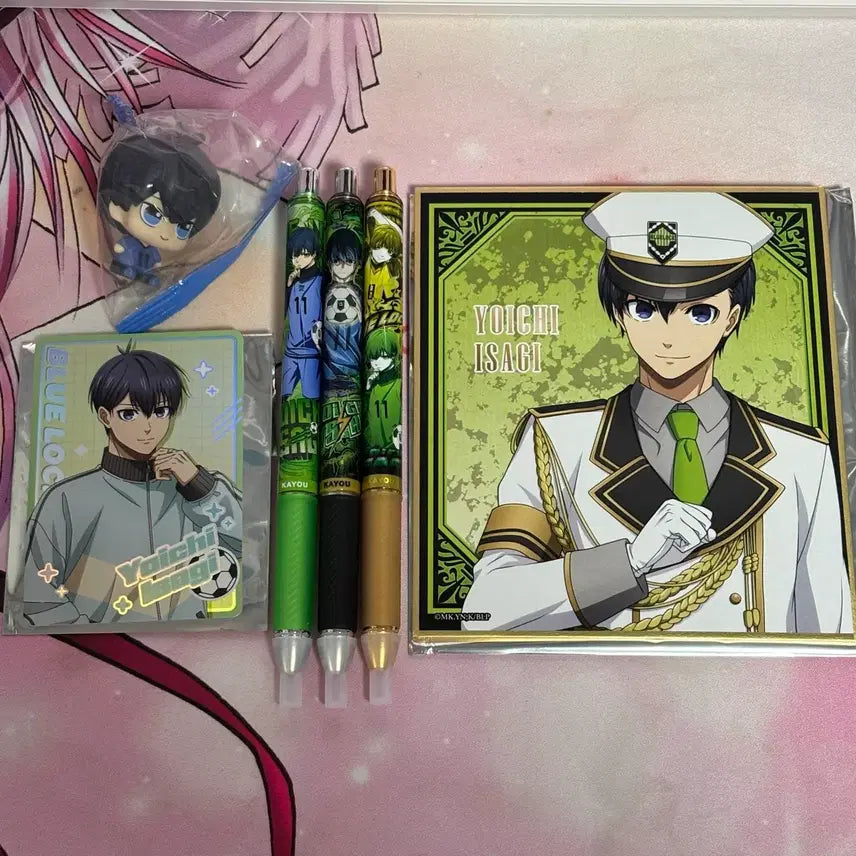[BUNJANG] Blue Lock Yoichi Isagi Ballpoint Pen, Card, Shikishi, Figure Set / 블루록 이사기 요이치 볼펜 카드 색지 피규어 세트