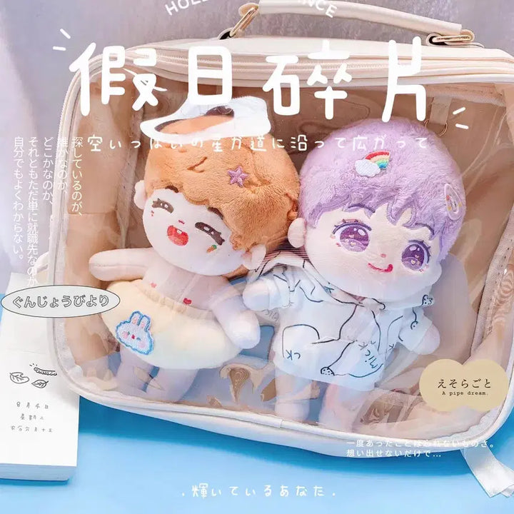 [BUNJANG] Ita Bag Transparent Strap Backpack / 흰색 아이보리색 이타백 인형가방 인형용가방 투명 스트랩 백팩