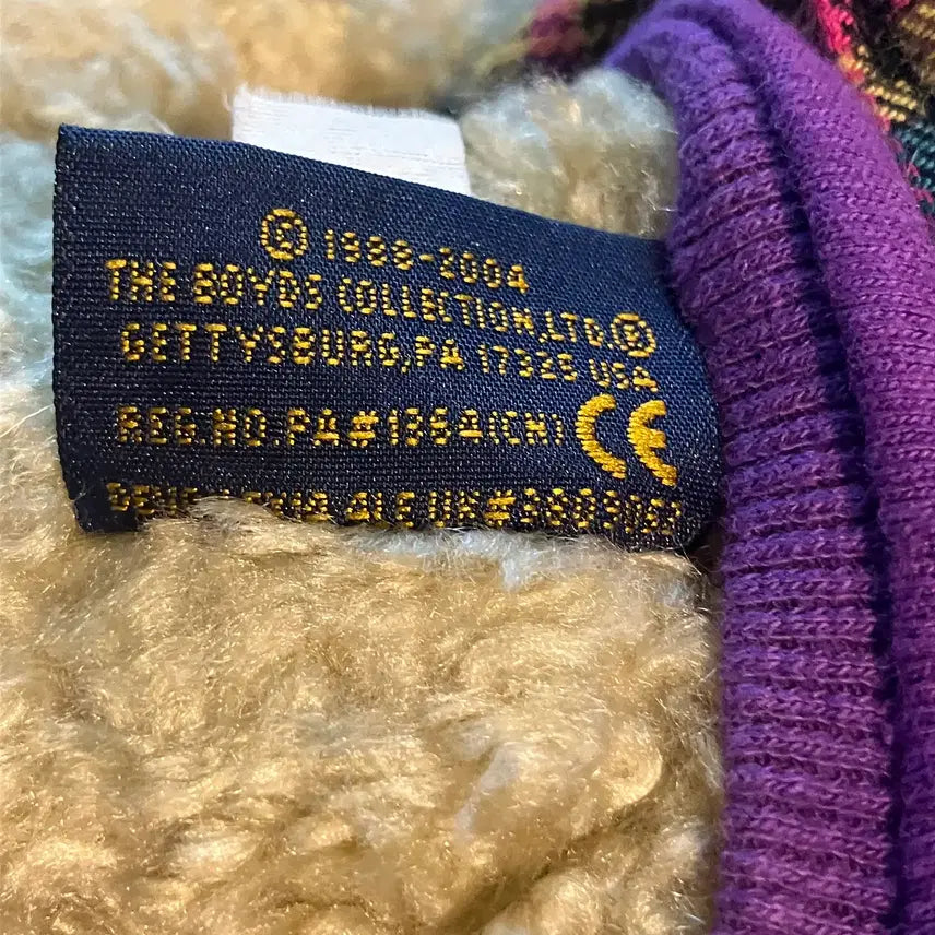 [BUNJANG] The Boyds Collection Teddy Bear (Check Overalls / Purple T-Shirt) / 보이드 콜렉션 정품 테디베어 (체크 오버롤/퍼플 티셔츠)