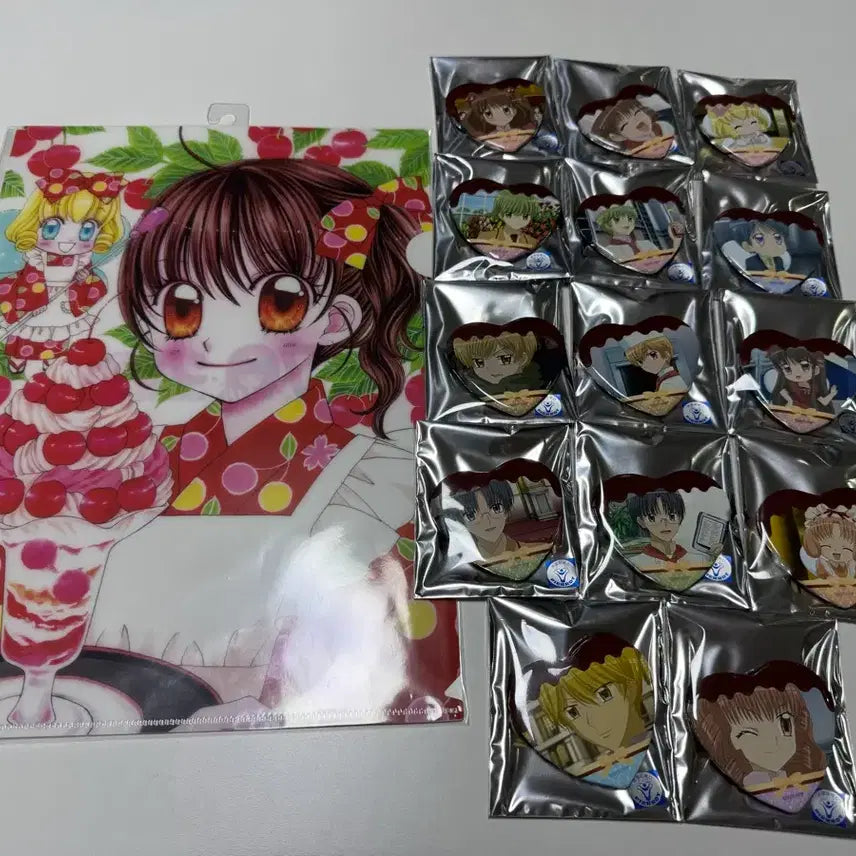 [BUNJANG] Dream Colorful Cake File &amp; Heart Can Badge Bundle Set / 꿈빛파티시엘 파일, 하트캔뱃지 일괄