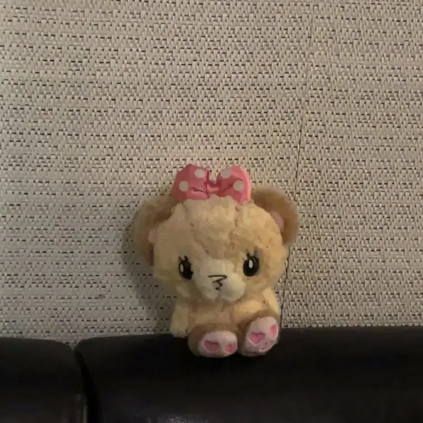 [BUNJANG] Cute Bear Plush Toy with Pink Polka Dot Ribbon / ....,, 이름모에요얘모르겠는데귀여움 웅웅..<3