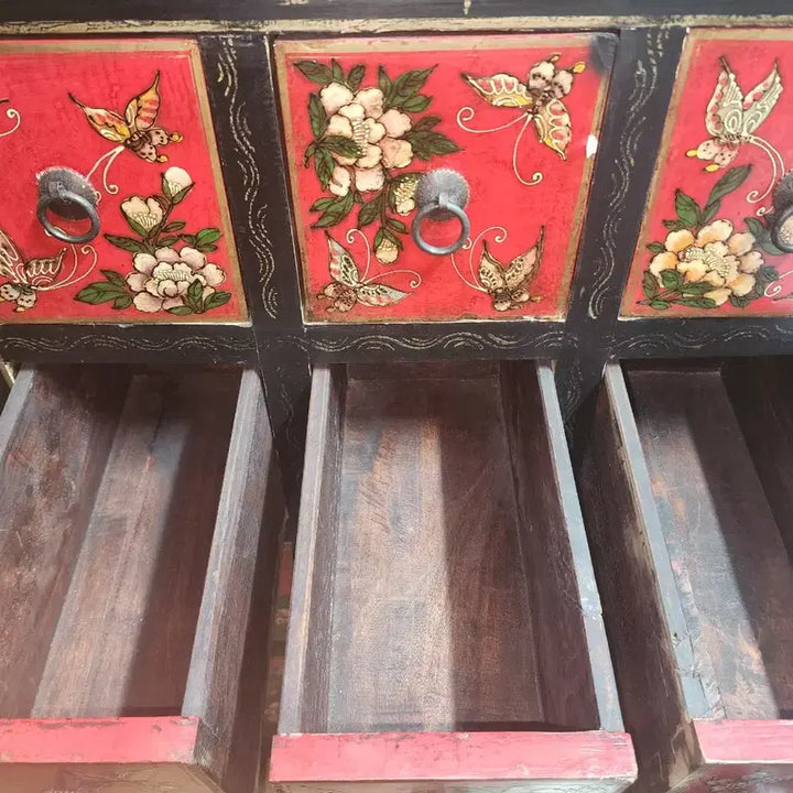 [BUNJANG] Vintage Butterfly Cabinet and Wooden Cabinet Set / 옛날 나비장