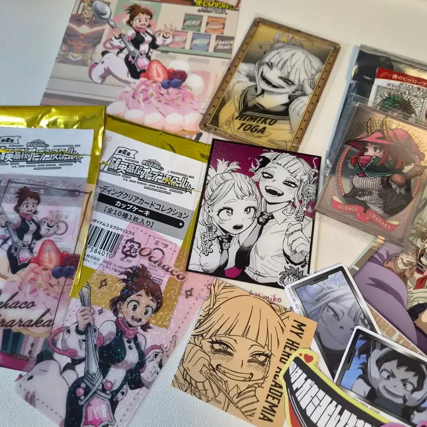 [BUNJANG] My Hero Academia Ochaco &amp; Himiko Toga Original Art Exhibition Gilded Foil Acrylic Mirror &amp; Open School Clear Card Set / 나히아 히로아카 우라라카토가 원화전금박호일아크릴 펍미러 오픈스쿨클리어카드