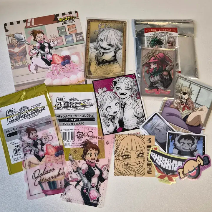 [BUNJANG] My Hero Academia Ochaco &amp; Himiko Toga Original Art Exhibition Gilded Foil Acrylic Mirror &amp; Open School Clear Card Set / 나히아 히로아카 우라라카토가 원화전금박호일아크릴 펍미러 오픈스쿨클리어카드