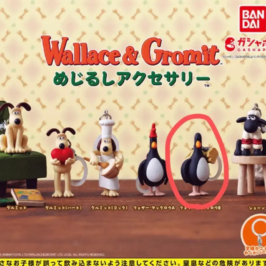 [BUNJANG] Wallace &amp; Gromit Feathers McGraw Gacha Figure / 월레스와 그로밋 메지루시 도둑 페더스 맥그로우