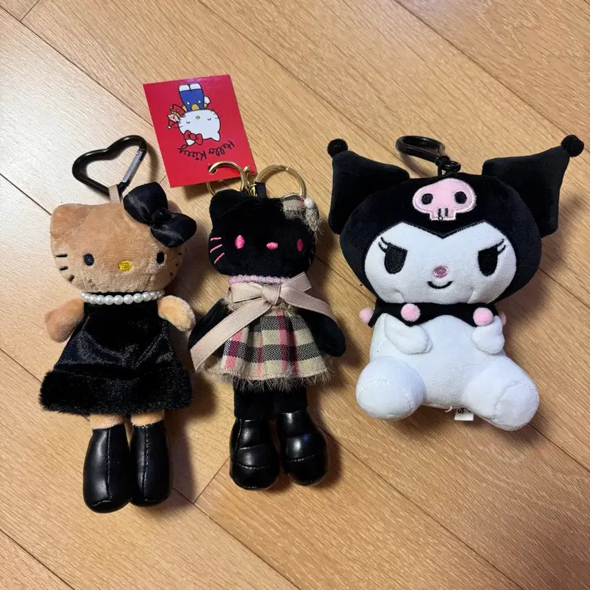 [BUNJANG] Sanrio Kuromi, Hello Kitty Doll Keychain 3-Set / 산리오 쿠로미 헬로키티 인형 키링 3종 세트