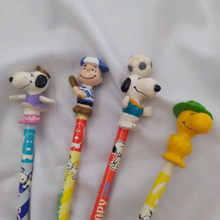 [BUNJANG] Vintage Snoopy Pencil Set - Classic Peanuts Barn Sohn Figure Pencils / 빈티지 스누피 인형 연필 세트 / 옛날 피너츠 바른손 고전 피규어 연필