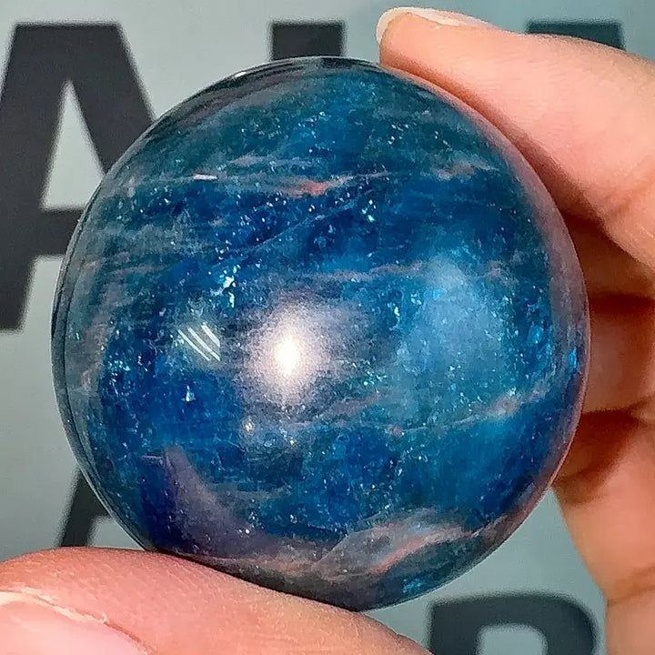 [BUNJANG] Natural Stone Blue Apatite Sphere with Seahorse Stand Set / [천연원석] 블루 아파타이트 스피어 &amp; 해마 스탠드