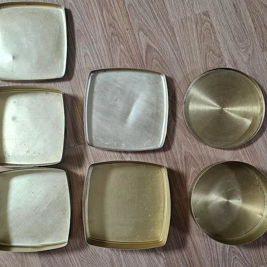 [BUNJANG] Vintage Aluminum Lunch Box Set (3 Pieces) / 예전 양은 찬합 도시락 3개