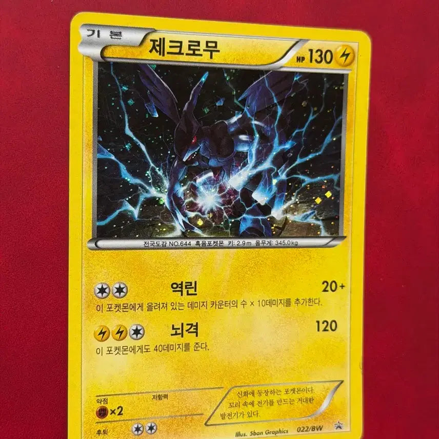 [BUNJANG] 2011 BW Promo Reshiram Ancient Holo Card / 제크로무 포켓몬 고대 홀로 카드 BW (프로모) -2011-