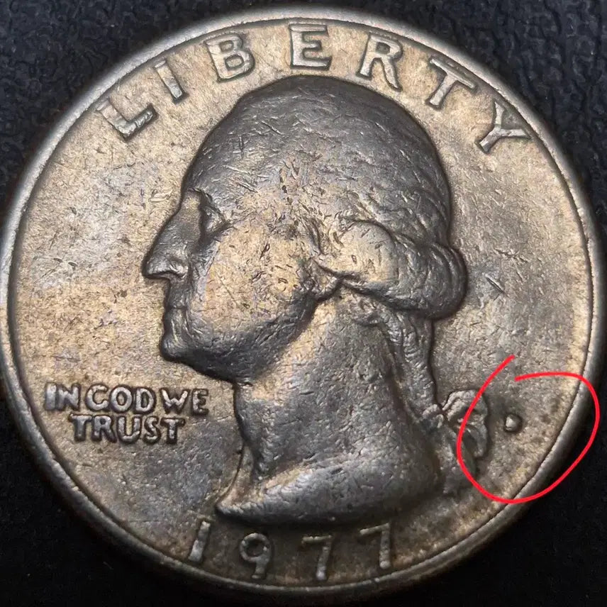 [BUNJANG] 1977-D Washington Quarter Dollar Coin / 1977년D 워싱턴 쿼터 달러. 민트 주조에라