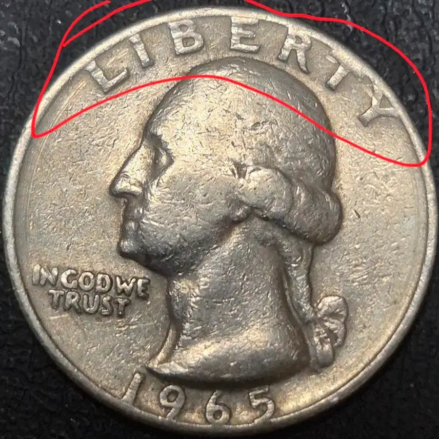 [BUNJANG] 1965 US Quarter Dollar Coin Rim Error / 1965년p 발행 미국 쿼터 달러. 림자 안압에러. 주화