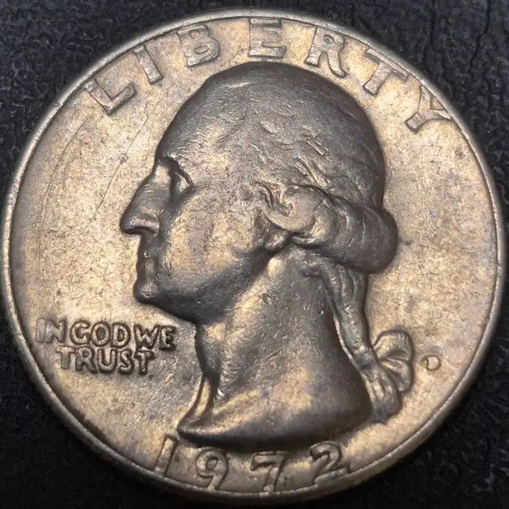 [BUNJANG] 1972 Washington Quarter Dollar D Mint Error Coin / 1972년워싱턴 쿼터 달러 D mint0 에러 뒷면 압인에러
