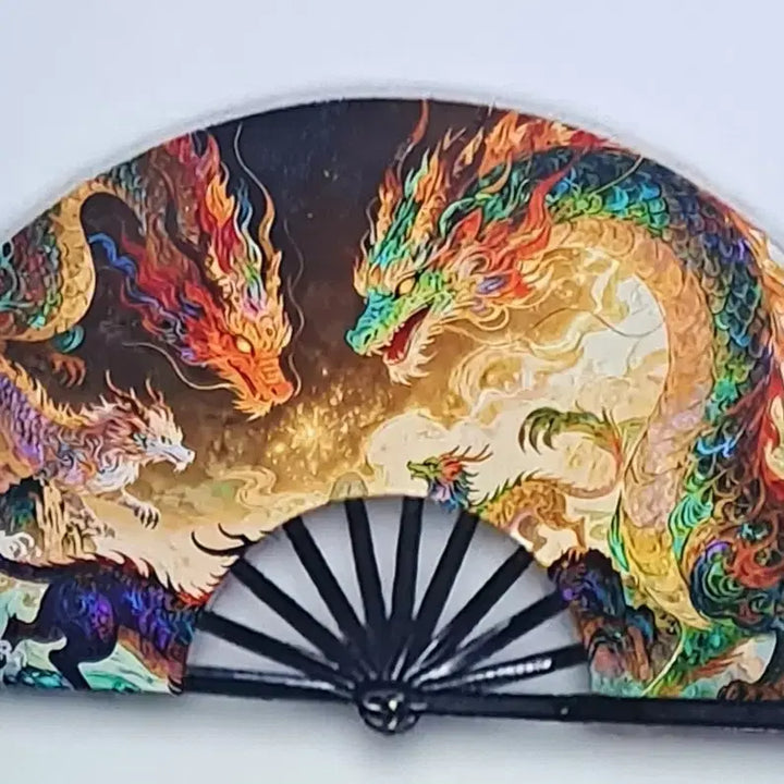 [BUNJANG] Dragon &amp; Curin Design Folding Large Fan / 드래곤과 큐린디자인 접이식 대형부채