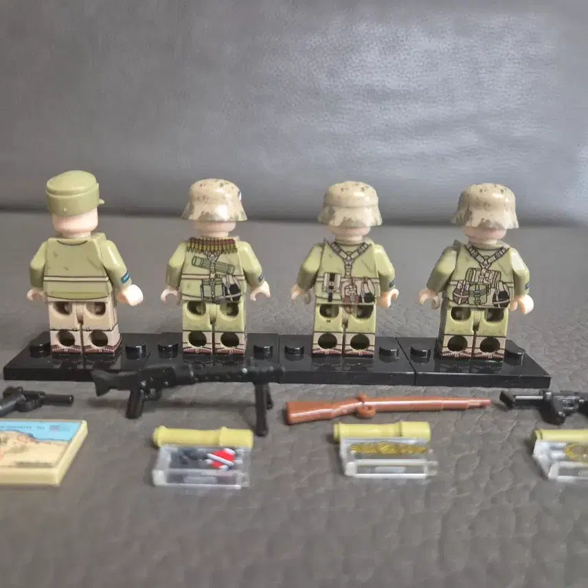 [BUNJANG] LEGO Compatible German Afrika Korps 4-Sided Print 4-Figure Set / 레고 호환 밀리터리 독일군 아프리카 군단 4면인쇄 4인세트