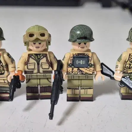 [BUNJANG] Military US Army 4-Sided Print 6-Figure Set (LEGO Compatible) / 레고 호환 밀리터리 미군 4면 인쇄 6인 세트 + 무기