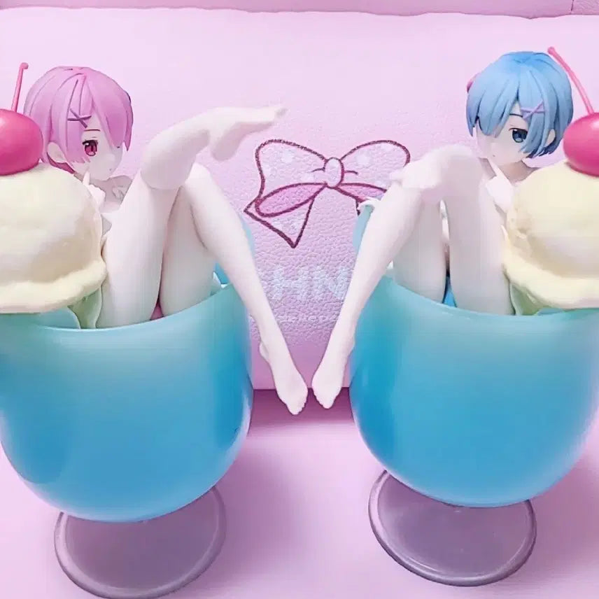 [BUNJANG] Re:Zero Rem &amp; Ram Cream Soda Figure / 택포)리제로 렘람 크림소다 피규어 미소녀 피규어