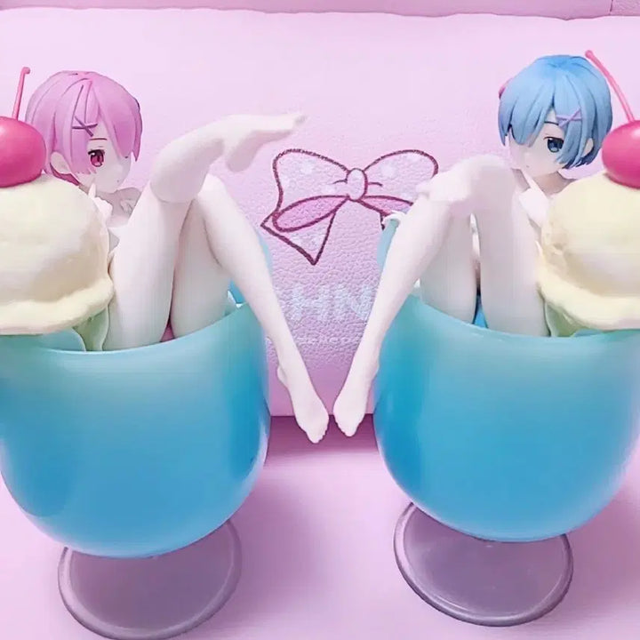 [BUNJANG] Re:Zero Rem &amp; Ram Cream Soda Figure / 택포)리제로 렘람 크림소다 피규어 미소녀 피규어