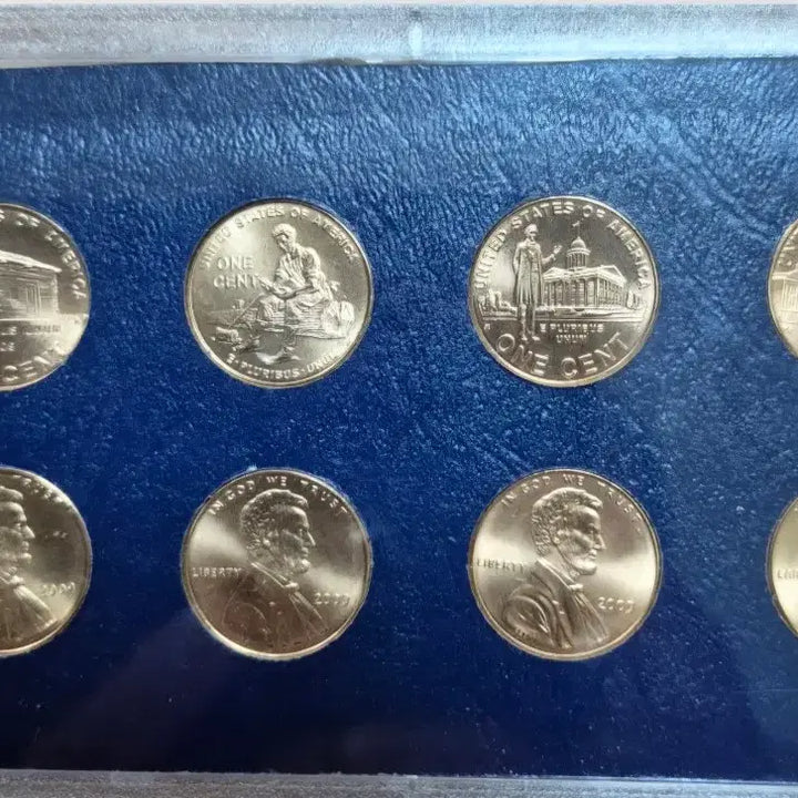 [BUNJANG] 2009 US Lincoln Memorial Copper Penny 3.11g P&amp;D Mint Set / 2009년미국 링컨 기념관  구리페니3,11그램P&amp;D. 민트세트