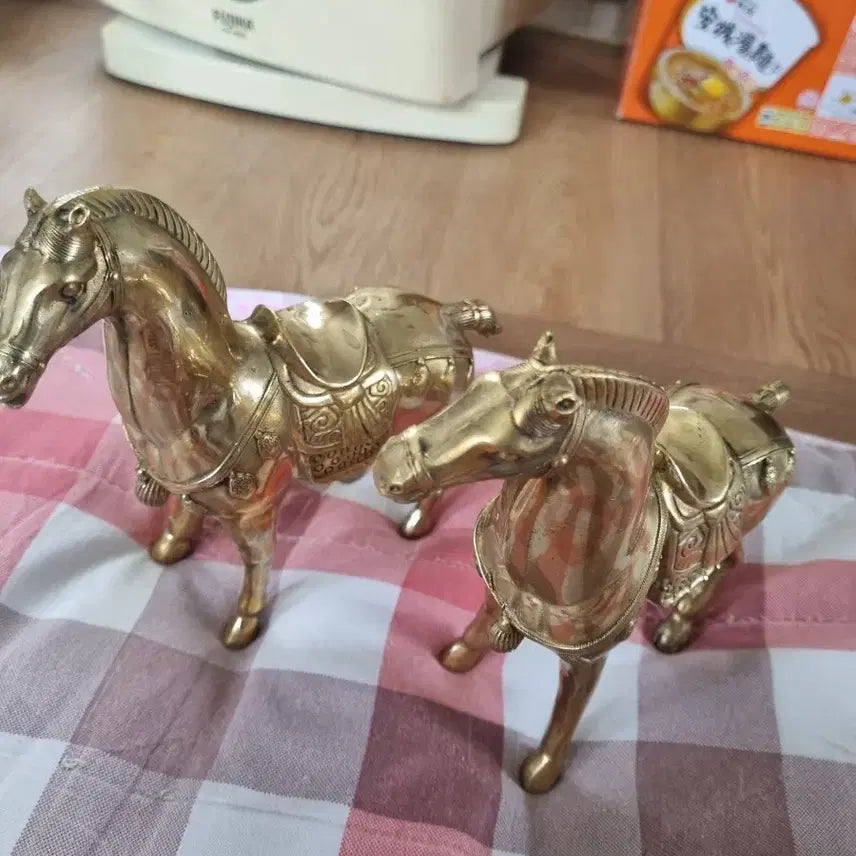 [BUNJANG] Brass Horse and Elephant Figurines with Incense Burner Set / 황동 말,코끼리,향로 장식 세트