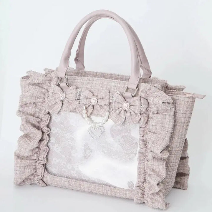 [BUNJANG] Ankruz Tweed Ita Bag Small Pink / 앙크루즈 트위드 이타백 스몰 핑크