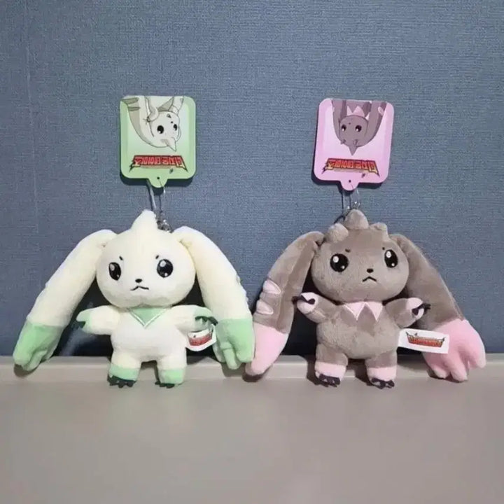 [BUNJANG] Digimon Adventure Lopmon Terriermon Plush Keychain Set / 디지몬 어드벤처 테리어몬 로프몬 인형 키링 세트