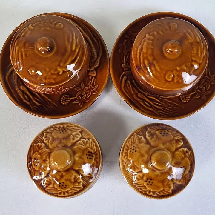[BUNJANG] Vintage Korean Traditional Tea Cups and Saucers Set (Ginseng/Ssanghwa Tea) / 근대사 수집 자료 옛날 민속품 다방 전통차 인삼차 쌍화차 무궁화 잔