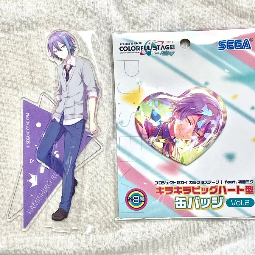 [BUNJANG] Project Sekai Rui Acrylic Stand &amp; Heart Can Badge Bundle / 프세카 루이 아크릴스탠드 하트캔뱃지