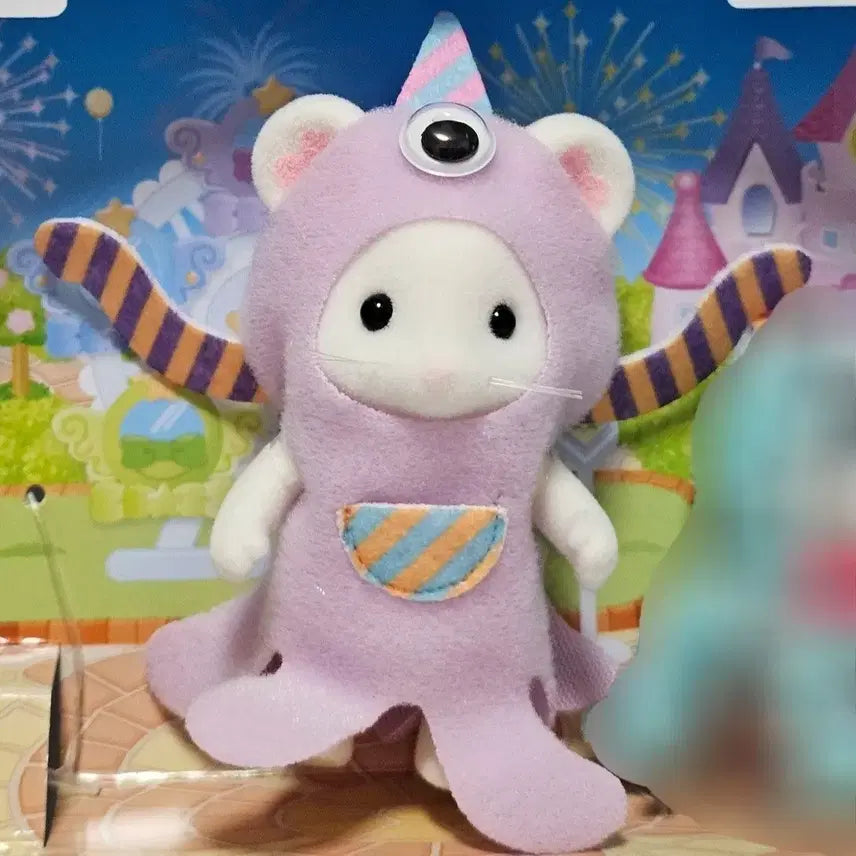 [BUNJANG] Sylvanian Families Marshmallow Mouse (Monster Outfit) - Boy &amp; Girl / 실바니안 퍼니 몬스터 트리오 마쉬멜로우 마우스 쥐 분철 소년 소녀