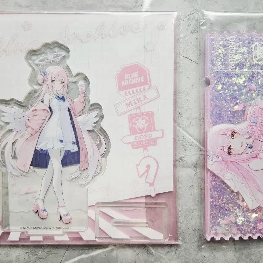 [BUNJANG] Blue Archive Nagisa, Mika Acrylic, Glitter, Diorama, Keyring Bundle Set / 블루아카이브 미카 아크릴 및 글리터, 디오라마, 키링 등 일괄