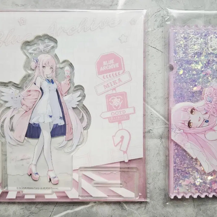 [BUNJANG] Blue Archive Nagisa, Mika Acrylic, Glitter, Diorama, Keyring Bundle Set / 블루아카이브 미카 아크릴 및 글리터, 디오라마, 키링 등 일괄